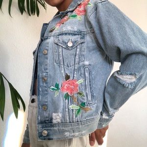 M1858 EMBROIDERED FLORAL DEMIN JACKET 🌺